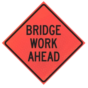 Bridge Work Ahead 36" Marathon™ Roll-up