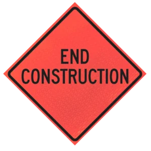 End Construction 36" Marathon™ Roll-up Sign