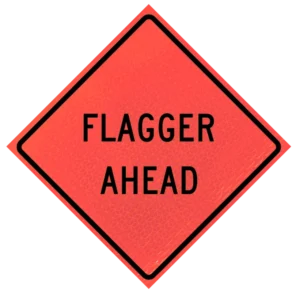 Flagger Ahead (w20-7a) 36" Marathon™ Roll-up Sign