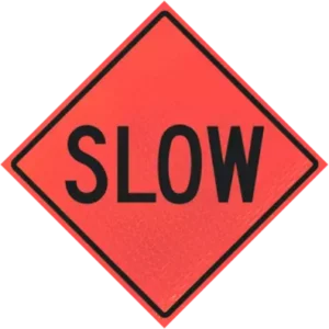 Slow 36" Marathon™ Roll-up Sign