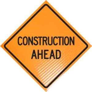 Construction Ahead 36" Non-reflective
