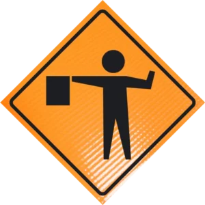Flagger (symbol) (w20-7) 36" Non-reflective Roll-up