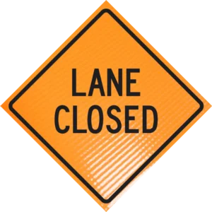 Lane Closed 36" Non-reflective Roll-up