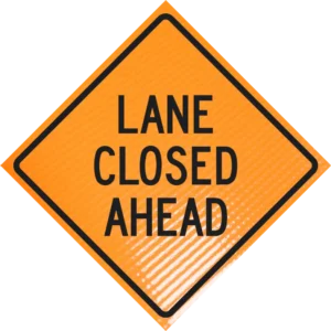 Lane Closed Ahead 36" Non-reflective Roll-up S