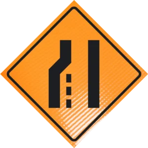 Left Lane Reduction (symbol) 36" Non-reflective Roll-up