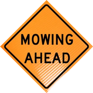 Mowing Ahead (w-21-8) 36" Non-reflective Roll-up