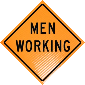 Men Working 36" Non-reflective Roll-up