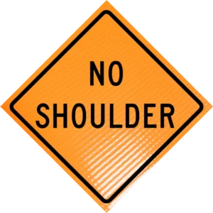 No Shoulder w8-23 36" Non-reflective Rollup