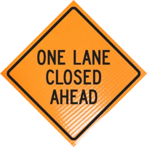 One Lane Closed Ahead 36" Non-reflective Roll-up
