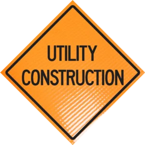 Utility Construction 36" Non-reflective Roll-up Sign