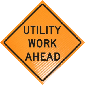 Utility Work Ahead (w21-7) 36" Non-reflective Roll-up Sign