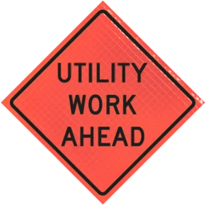 Utility Work Ahead (w21-7) 36" Super Bright™ Roll-up