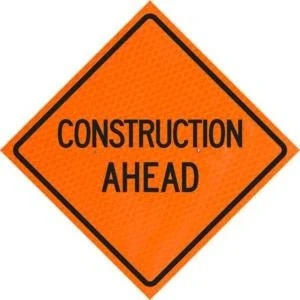 Construction Ahead 48" Diamond Grade™ Roll-up