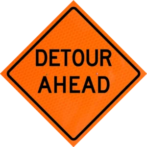Detour Ahead (w20-2) 48" Diamond Grade™Roll-up