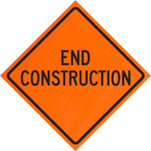 End Construction 48" Diamond Grade™ Roll-up