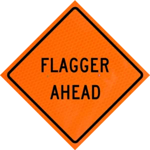 Flagger Ahead (w20-7a) 48" Diamond Grade™ Roll-up