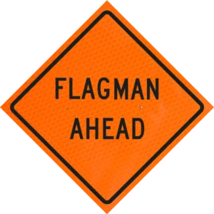 Flagman Ahead 48" Diamond Grade™ Roll-up