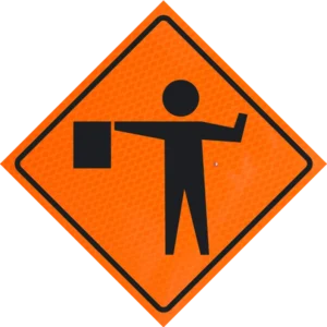 Flagger Sign (symbol) (w20-7) 48" Diamond Grade™ Roll-up