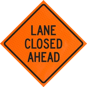 Lane Closed Ahead 48" Diamond Grade™ Roll-up