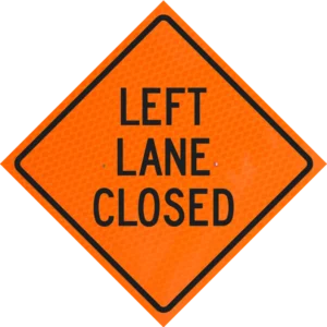Left Lane Closed 48" Diamond Grade™ Roll-up