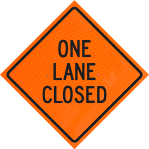 One Lane Closed 48" Diamond Grade™ Roll-up