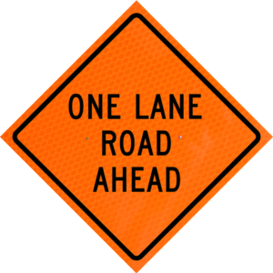 One LaneRoad Ahead (w20-4) 48"diamond Grade™ Roll-up
