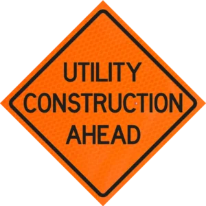 Utility Construction Ahead 48" Diamond Grade™ Roll-up