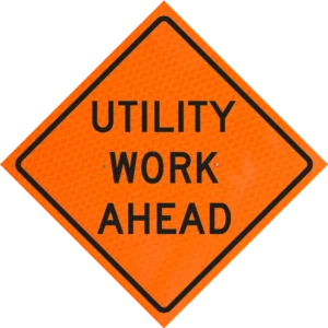 Utility Work Ahead (w21-7) 48" Diamond Grade™ Roll-up