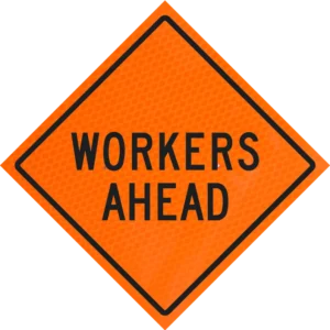 Workers Ahead 48" Diamond Grade™ Roll-up