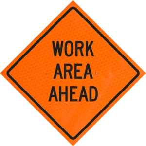Work Area Ahead 48" Diamond Grade™ReflectiveRoll-up