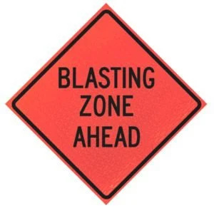 Blasting Zone Ahead (w22-1) 48" Marathon™ Roll-up