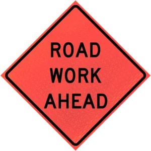 Road Work Ahead (w20-1) 48" Marathon™ Roll-up