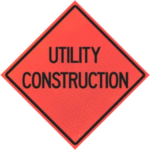 Utility Construction 48"marathon™ Roll-up Sign
