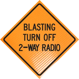 Blasting turn off 2-way radio 48" non-reflective