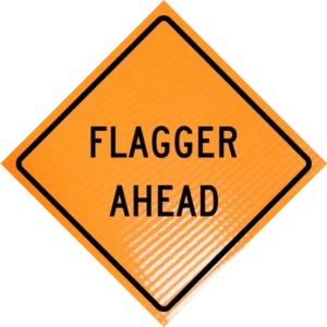 Flagger ahead w20-7a 48" non-reflective roll-up