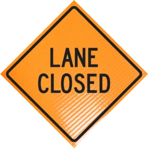 Lane closed 48" non-reflective roll-up sign