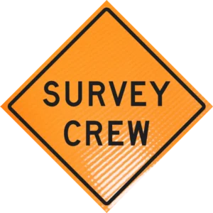 Survey crew ahead 48" non-reflective roll-up