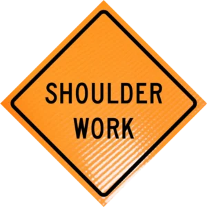 Shoulder work (w21-5) 48" non-reflective roll-up sign