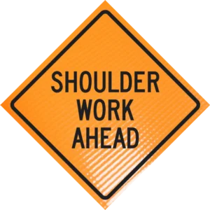 Shoulder work ahead 48" non-reflective roll-up sign