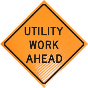Utility work ahead (w21-7) 48" non-reflective roll-up