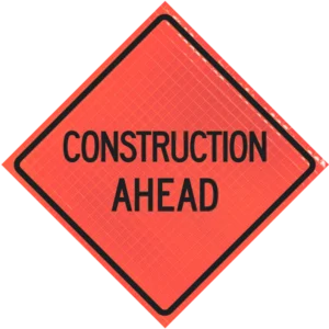 Construction Ahead 48" Super Bright™ Roll-up Sign
