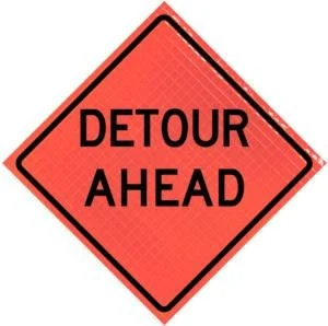 Detour Ahead (w20-2) 48" Super Bright™ Roll-up Sign