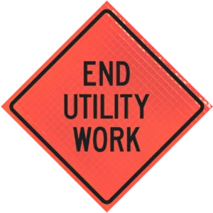 End Utility Work 48" Super Bright™ Reflective Roll-up