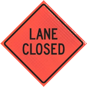 Lane Closed 48" Super Bright™ Roll-up Sign