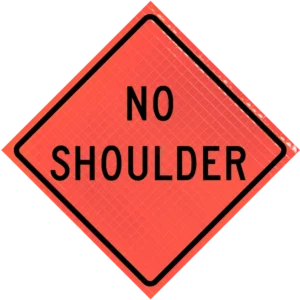 No Shoulder (w8-23) 48" Super Bright™ Roll-up Sign