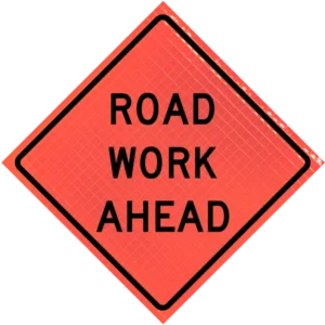 Road Work Ahead (w20-1) 48" Super Bright™ Roll-up Sign