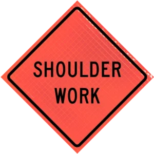 Shoulder Work (w21-5) 48" Super Bright™ Roll-up Sign