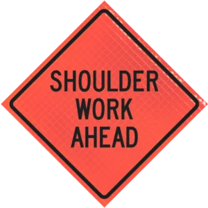 Shoulder Work Ahead 48" Super Bright™ Roll-up Sign