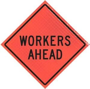 Workers Ahead 48" Super Bright™ Roll-up Sign